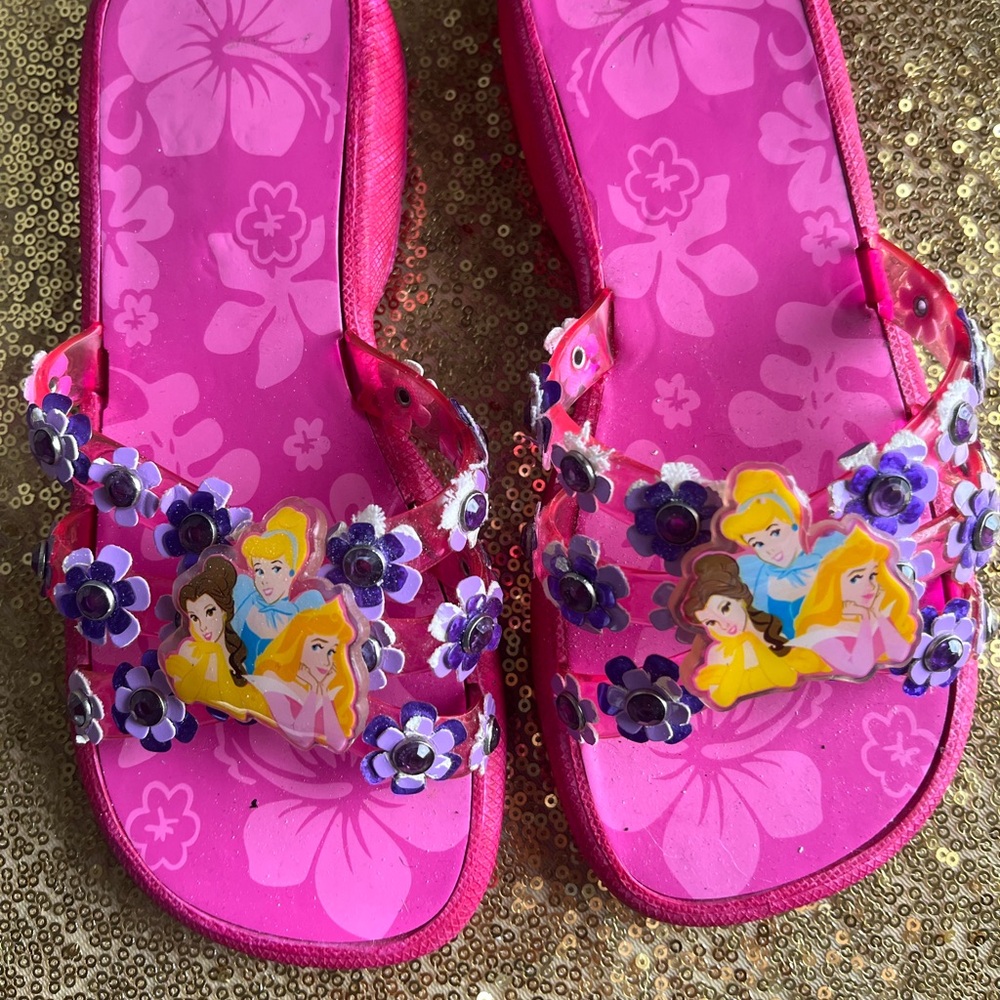 Disney Pink Princess Sandals with Floral Accents